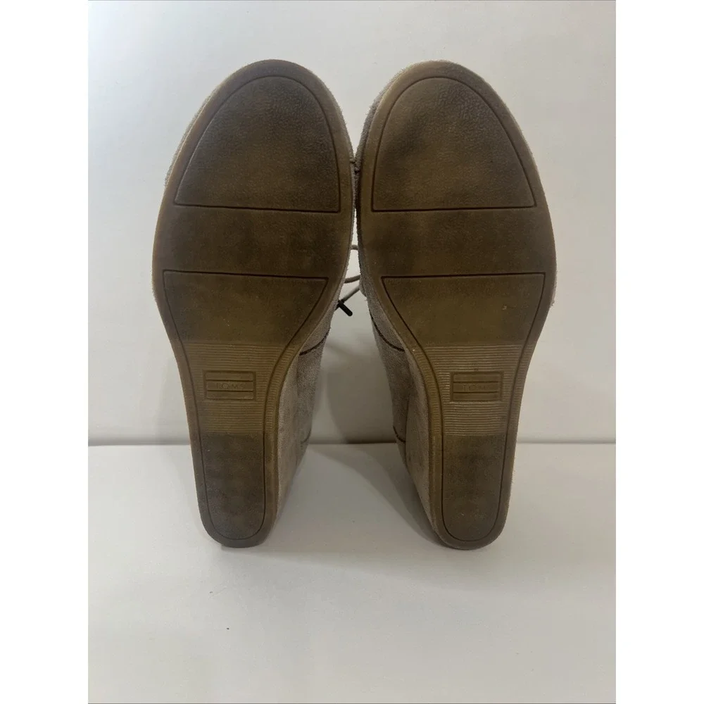 Toms Desert Wedge Womens Size 10 Tan Classic Walking Outdoor Suede Ankle Boots‎